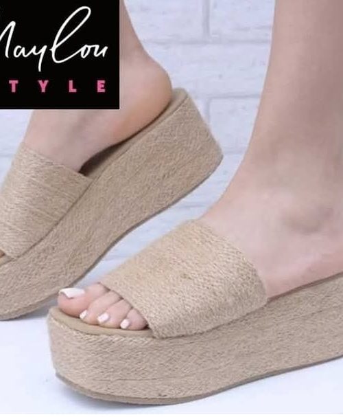 Mules à plateforme halfa